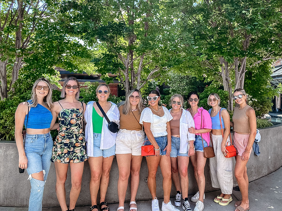 Bride and friends at Copper & Kings distillery in Louisville, Kentucky