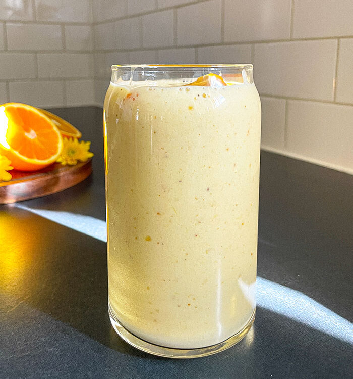 Delicious and creamy Orange Dream Smoothie in a glass