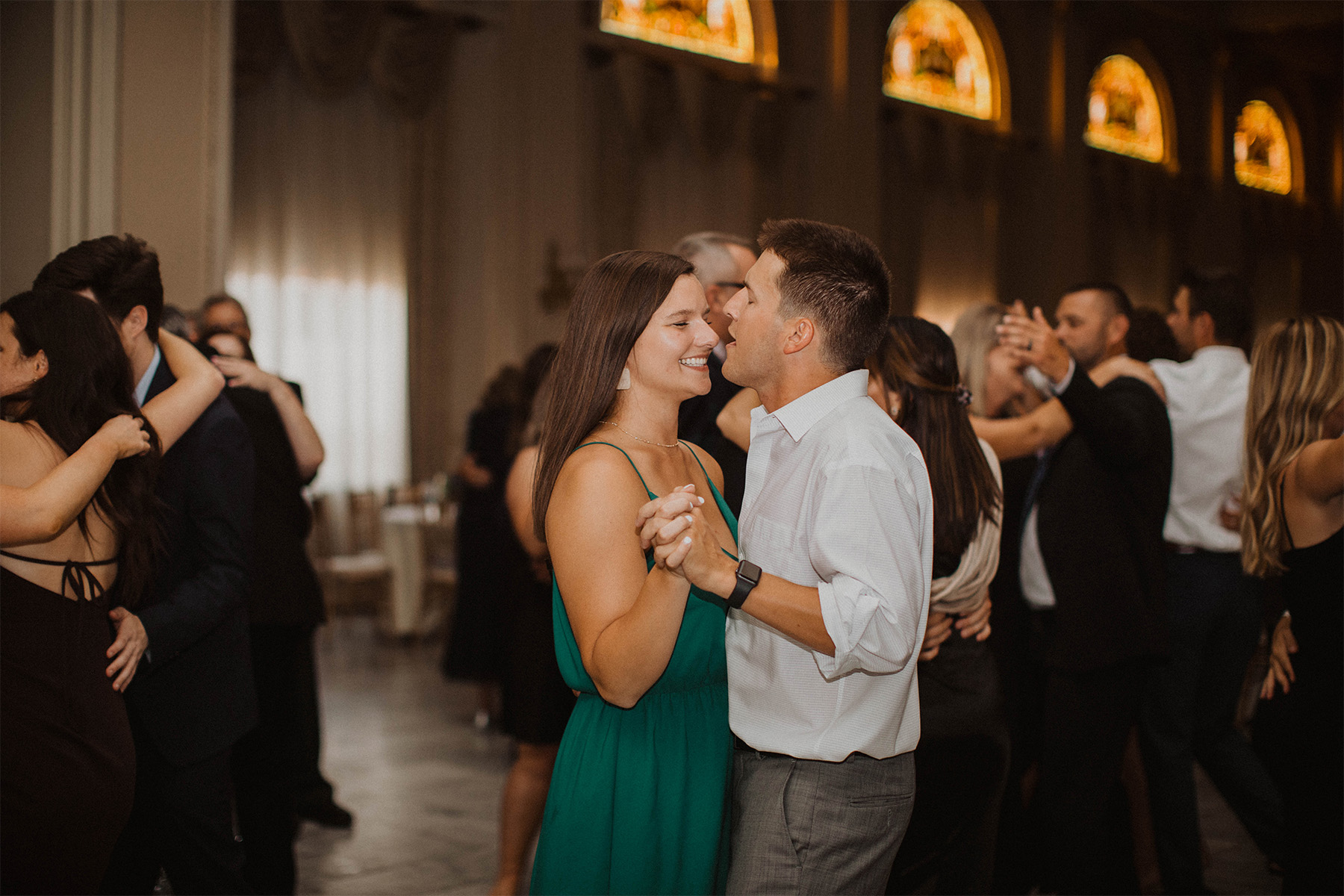 Couple dancing at wedding reception