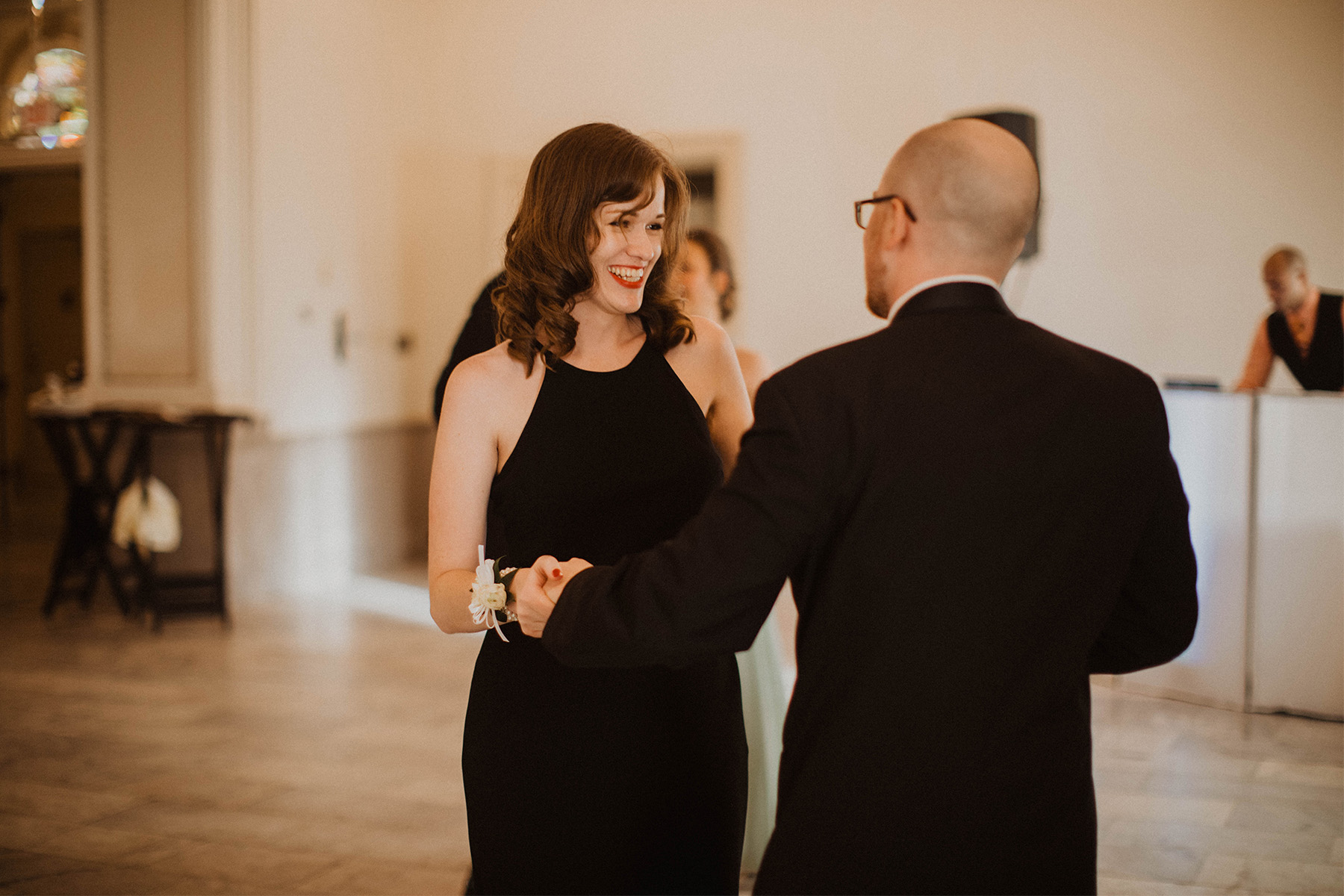 Couple dancing at wedding reception