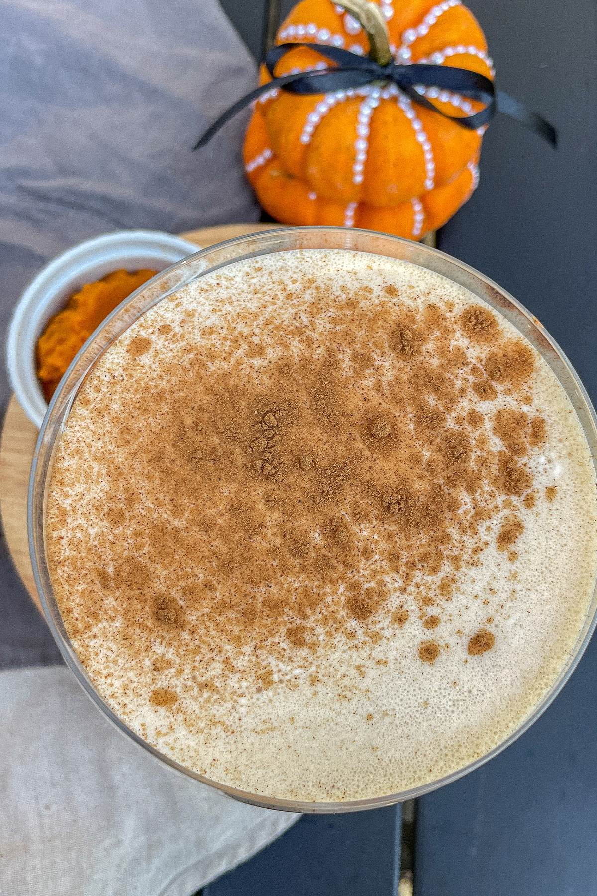 Pumpkin Spice RumChata Martini with a sprinkle of pumpkin pie spice