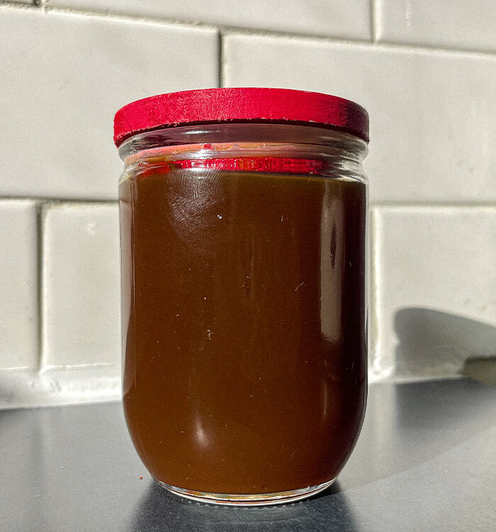 Homemade Chai Syrup in a glass jar